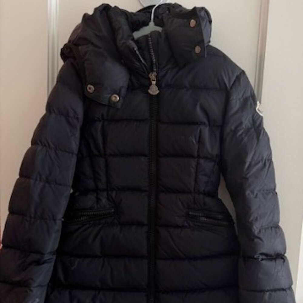 Moncler Kids Long Down Puffer Coat – Black, Size 6 (Warm Winter Puffer)